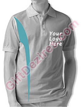 Designer White Heather and Aqua Blue Color T Shirts With Logo